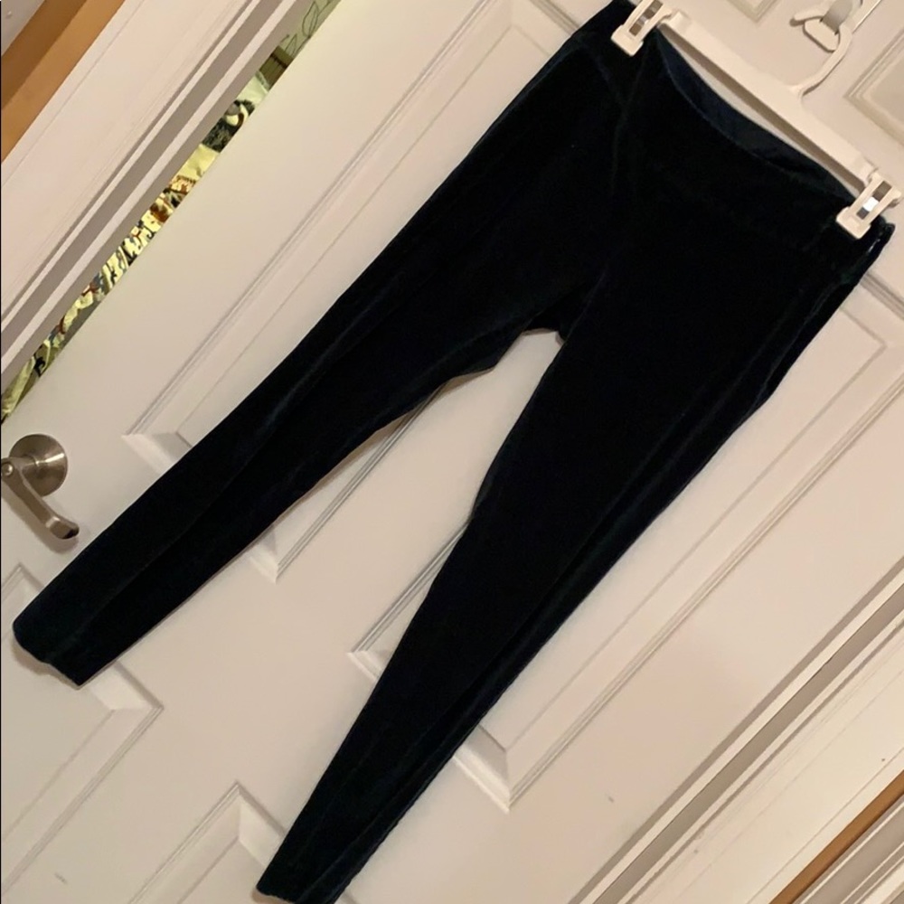 Cotton velvet emerald green dress pants